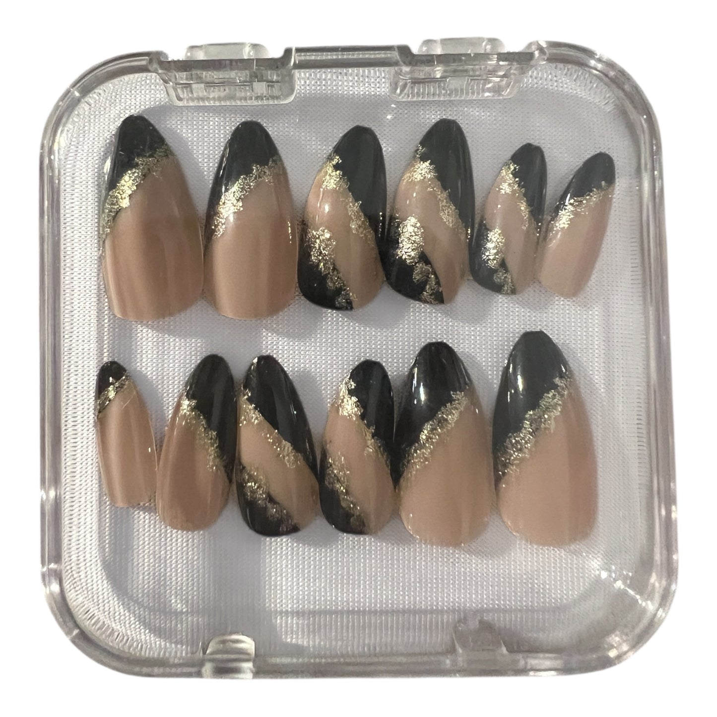 Luxe Noir Gold Press-On Nails